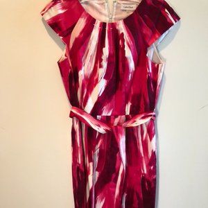 Calvin Klein Hot PInk, Red and White Size 6 Dress